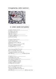 English Worksheet: Imagine by John Lennon