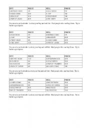 English Worksheet: car boot sale lesson