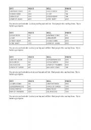 English worksheet: car boot sale lesson