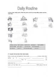 English worksheet: Daily Routine