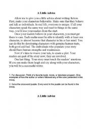 English Worksheet: A little advice