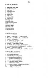 English worksheet: Test for beginners