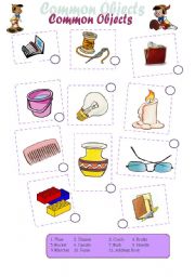 English Worksheet: Common Objects 