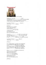 English worksheet: Innocence, by Avril Lavigne