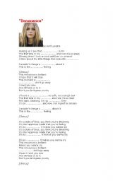 English Worksheet: Innocence, by Avril Lavigne