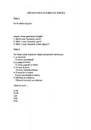 English Worksheet: 4th grade revision 