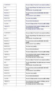 ADJECTIVES OF CHARACTER MATCH