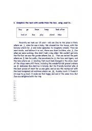 English worksheet: Complete the gaps with 