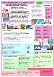 English Worksheet: Where were you yesterday?