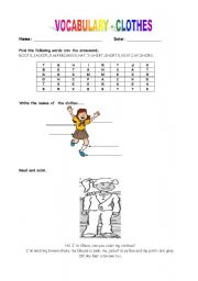 English worksheet: Vocabulary_Clothes