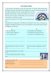 English Worksheet: Verb Be- elicitation from a reading comprehension text+key