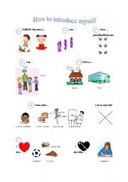 English Worksheet: How to introduce myself