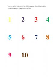 English Worksheet: Spinner to practice numbers 