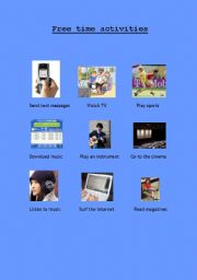 English Worksheet: Free time activities