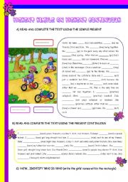 English Worksheet: PRESENT SIMPLE VERSUS PRESENT CONTINUOUS