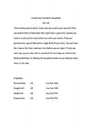 English Worksheet: Create your Own Myth