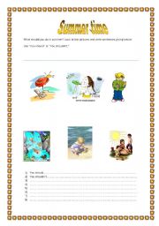 English worksheet: Summer time