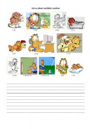 English Worksheet: Garfields daily routines