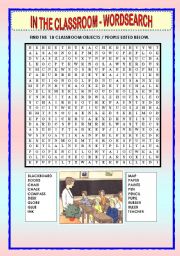 IN THE CLASSROOM - WORDSEARCH