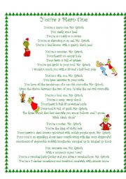 English Worksheet: Youre a Mean One