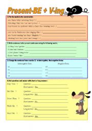 English Worksheet: Present continuous exercises