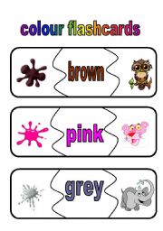 English Worksheet: colour flashcards