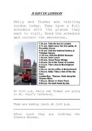 English Worksheet: A DAY IN LONDON