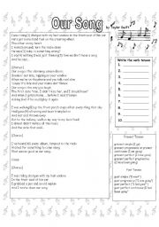 English Worksheet: Taylor Swift - Our Song
