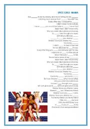 English Worksheet: Mama- Spice Girls