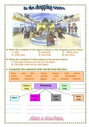 English Worksheet: shopping