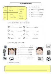 English Worksheet: Present simple (likes-dislikes)