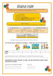 English Worksheet: SIMPLE PAST