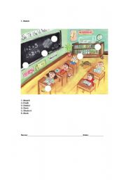 English Worksheet: Classroom vocabulary