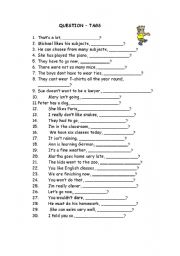 English Worksheet: Tag questions