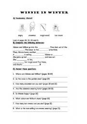 English Worksheet: Winnie in winter