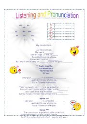 English Worksheet: LISTENING AND PRONUNCIATION