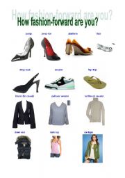 Types of shoes worksheets