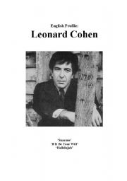 English Worksheet: Leonard Cohen