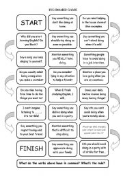 English Worksheet: ING board game