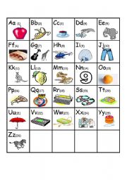 English Worksheet: ABC chart