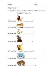English worksheet: Wild animals 5