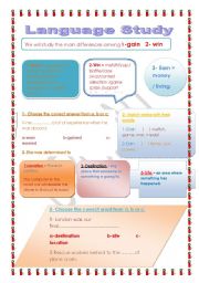 English Worksheet: language study.