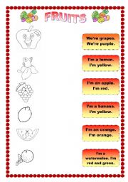 English Worksheet: FRUITS