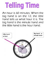 English worksheet: telling time