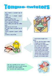 English Worksheet: Tongue-twisters