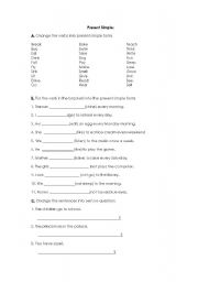 English worksheet: present simple