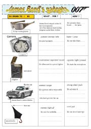 English Worksheet: James Bonds gadgets