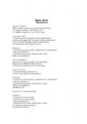 English Worksheet: Bon Jovi- Misunderstood
