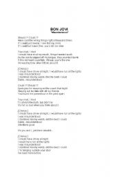 English worksheet: Bon Jovi- Misunderstood