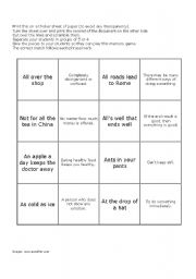 English Worksheet: Idioms Memory Game 4